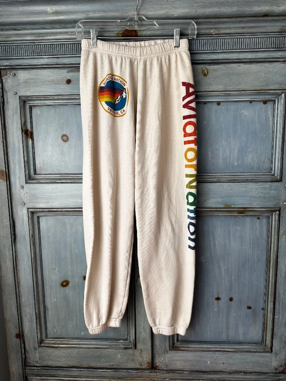 Aviator Nation Venice Sweatpants in Vintage White Size S - Picture 6 of 11